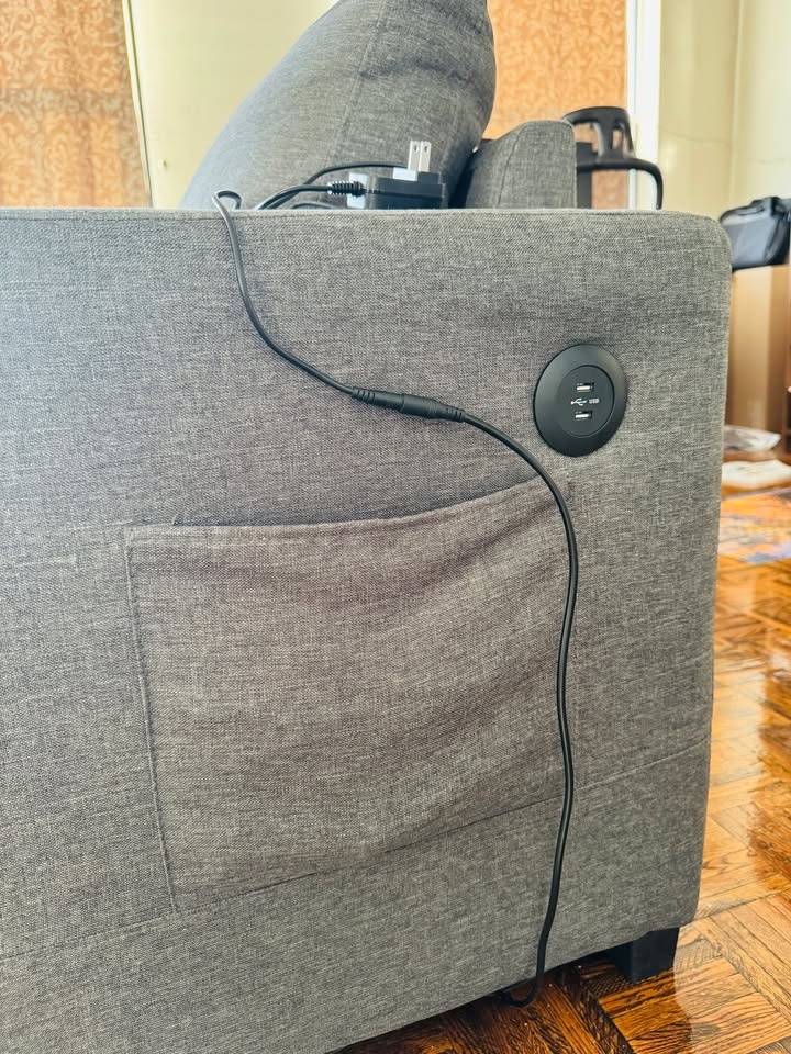 3-Seater L-Shaped Sofa with USB Charging - photo 3
