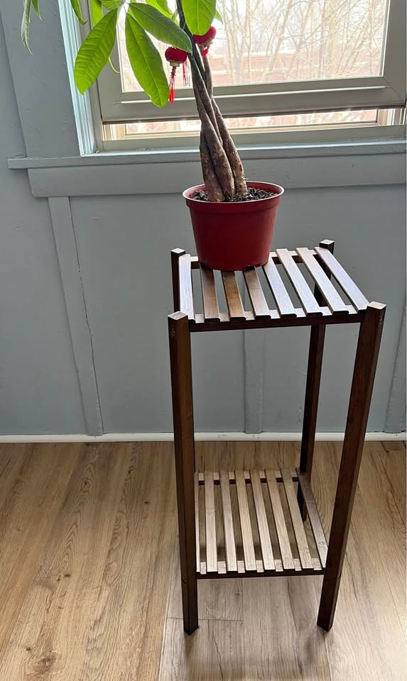 Wood 2-Tier Plant Stand - Sturdy & Lightweight