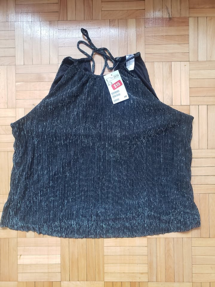 BNWT H&M Divided Sparkle Crinkle Top size 14 - photo 2