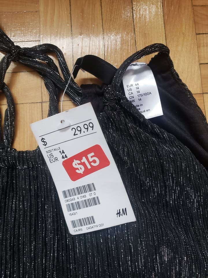 BNWT H&M Divided Sparkle Crinkle Top size 14 - photo 4