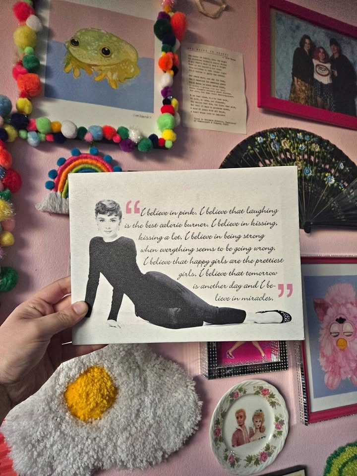 Audrey Hepburn Quote Canvas Print - "I Like Pink"