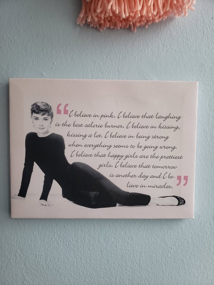 Audrey Hepburn Quote Canvas Print - "I Like Pink" - photo 2