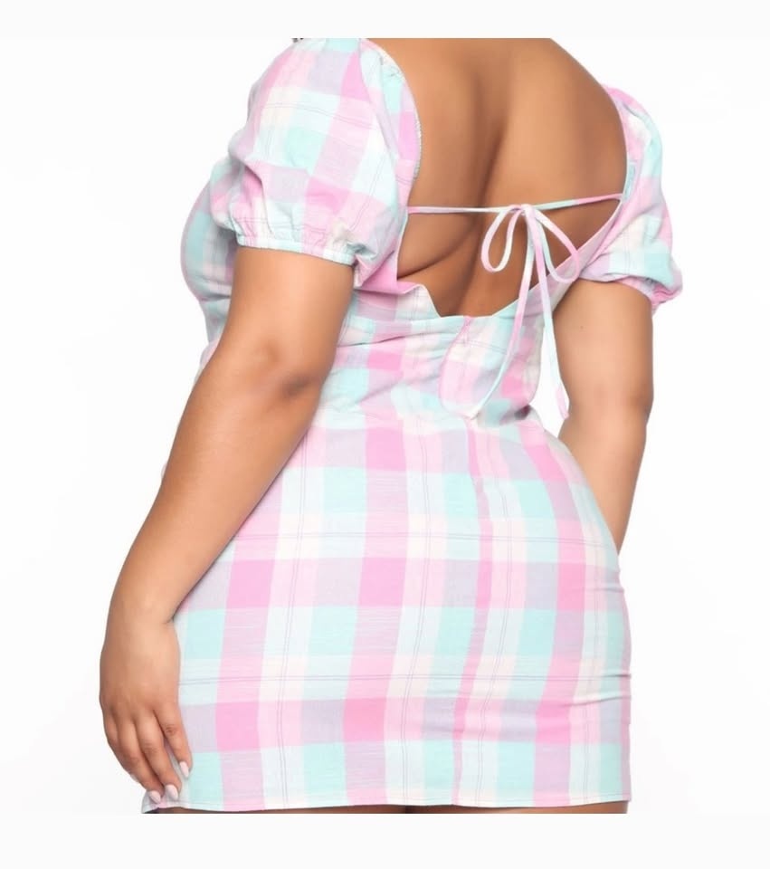 Fashion Nova Pastel Plaid Mini Dress Size 1X 2020 - photo 2