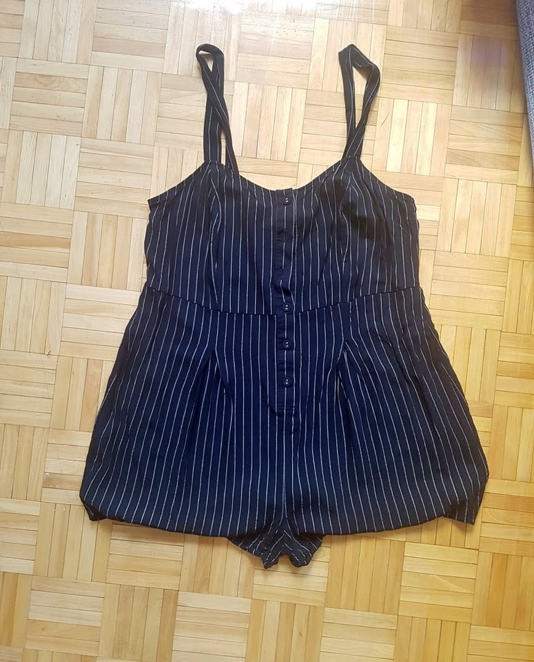Forever 21 Plus Pinstripe Romper 2XL