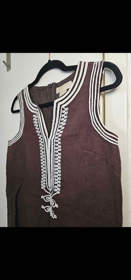 Size 6 Michael Kors Linen Embroidered Sheath Dress - photo 5