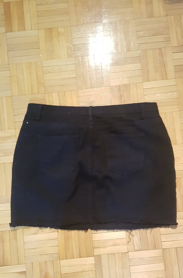 Forever 21 Plus Distressed Denim Black Mini Skirt Size 14 - photo 2