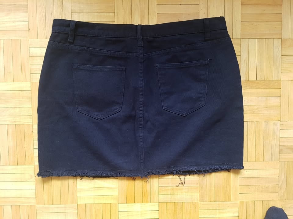 Forever 21 Plus Distressed Denim Black Mini Skirt Size 14 - photo 5
