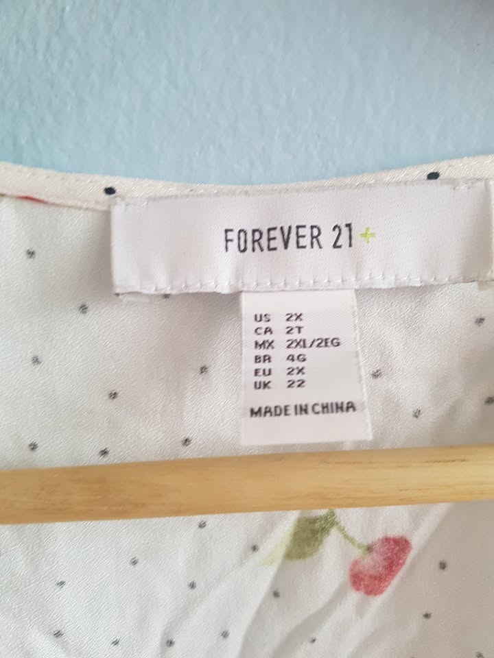 Forever21 Plus White Cherry and black dot wrap dress US 2XL - photo 5