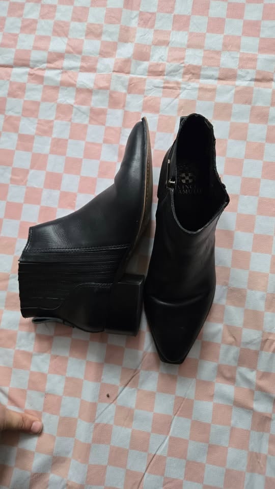 Vince Camuto Leminda Flat Bootie Black Leather Size 9 - photo 3