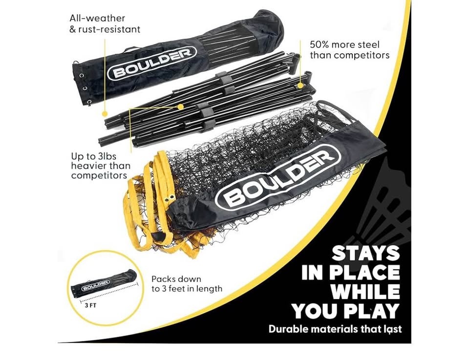 Boulder Portable Badminton Pickleball Net - 17ft - photo 2