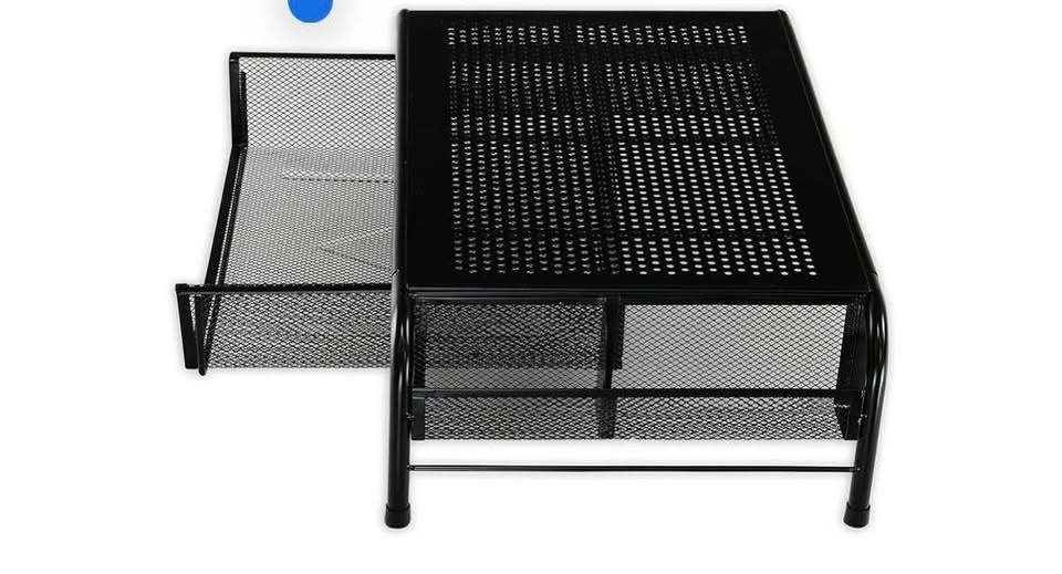 SimpleHouseware Monitor Stand with Organizer Drawer, Black - photo 2
