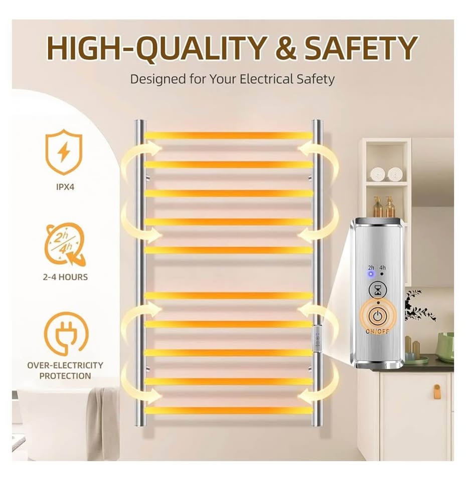 Towel Warmer Rack, 10 Bar Heated - photo 3