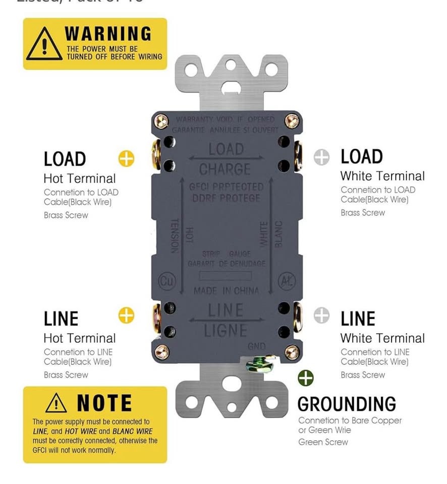 Topele 15 Amp GFCI Outlets - 10 Pack - photo 5