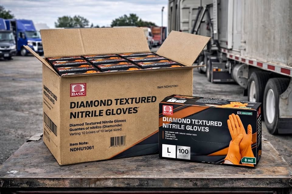 BASIC Diamond Textured Nitrile Gloves Large 1000ct