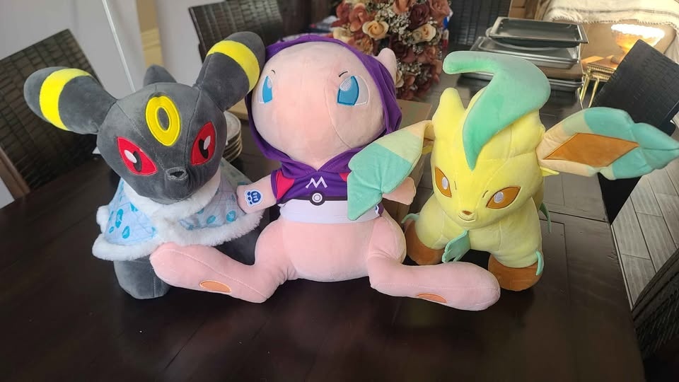 Leafeon and Mew Build a Bear Plushies