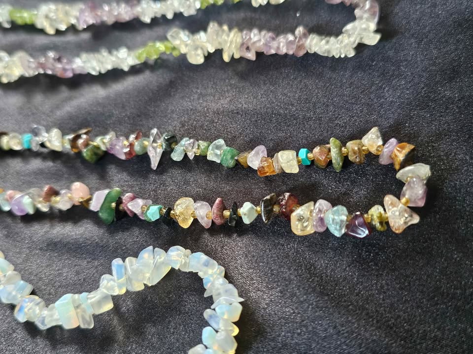 Set Of 5 Semi-precious Beaded Polished Gemstone Necklaces - photo 4