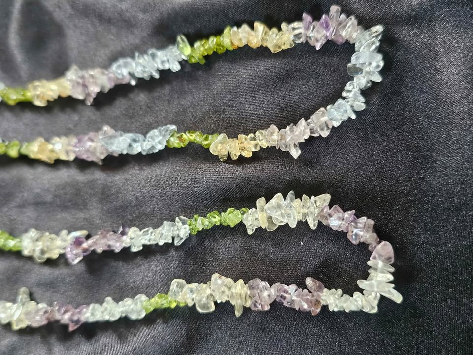 Set Of 5 Semi-precious Beaded Polished Gemstone Necklaces - photo 5