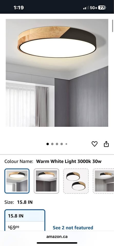 15” LED Light Fixture with Remote