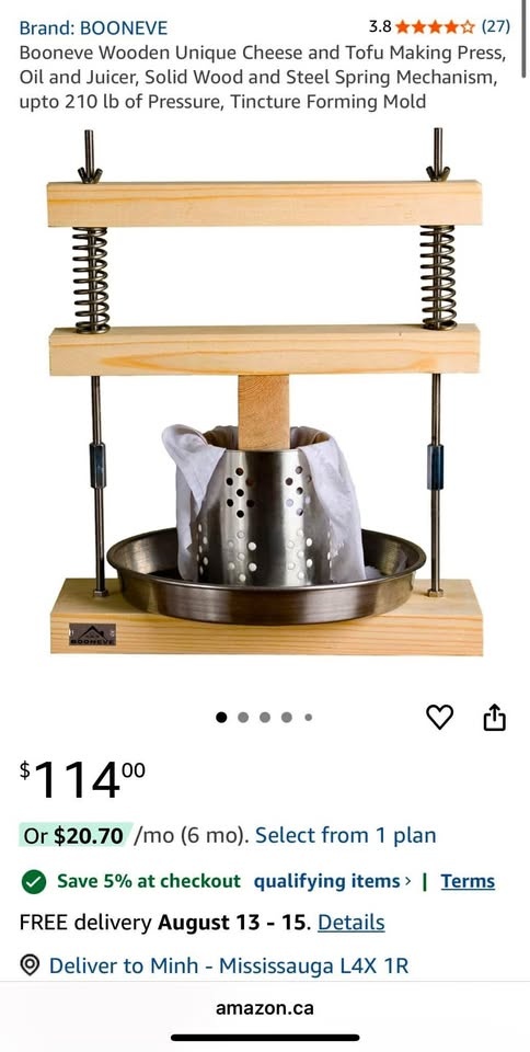 Wooden Cheese and Tofu Press