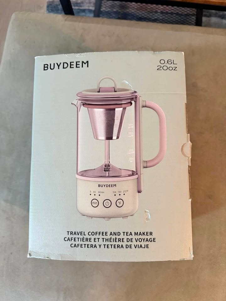 Brand NEW Buydeem K32 Travel Coffee & Tea Maker (0.6L/20oz) - Gr