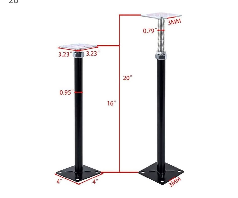 4-Pack Lift Supports, Adjustable Floor Jacks - photo 3