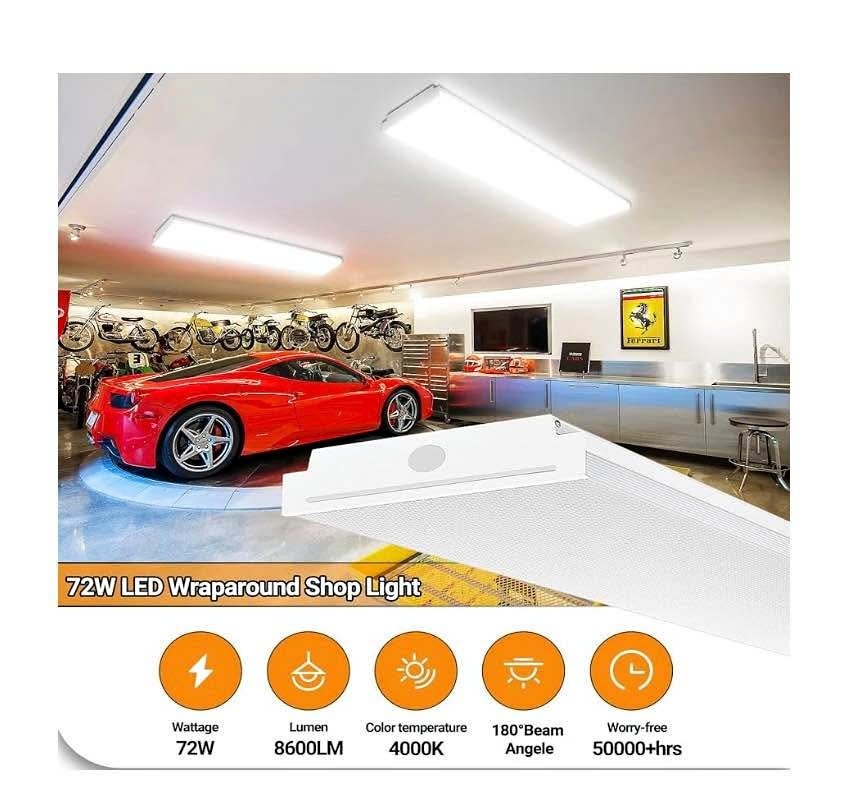 4FT LED Wraparound Shop Lights - 2 Pack