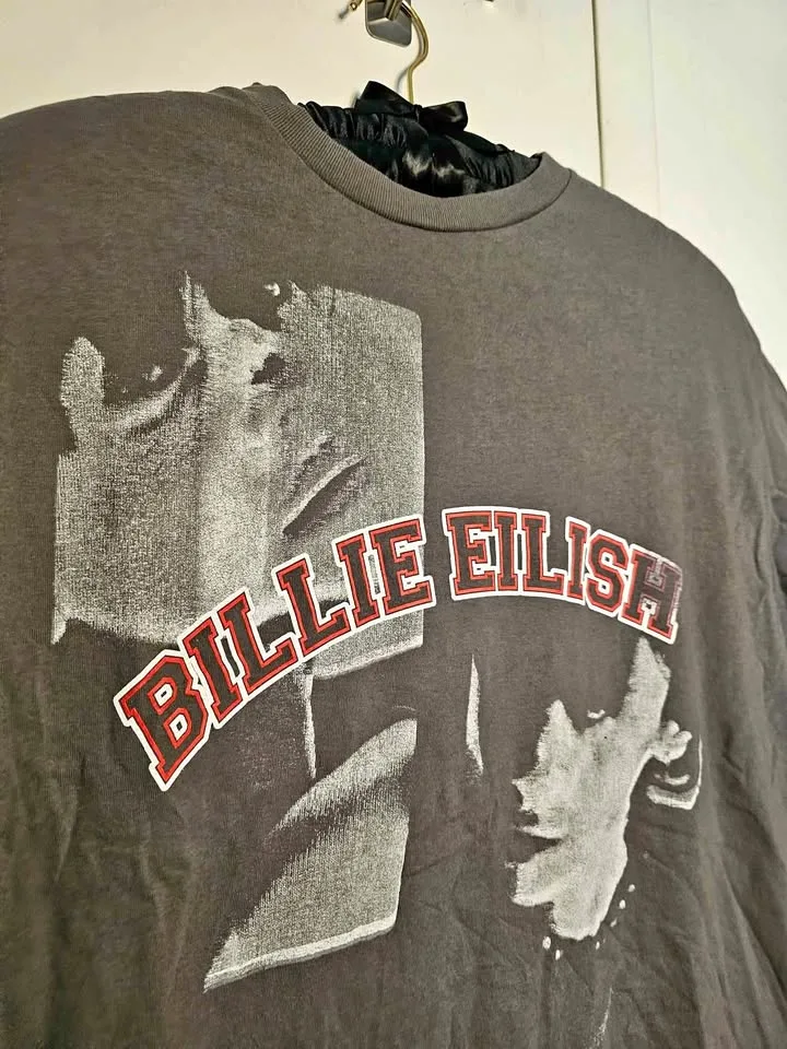 Billie Eilish XXL Official Merch Light Gray Graphic T-Shirt thumbnail