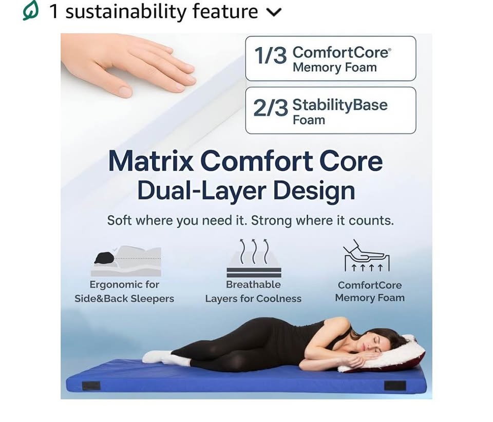 Matrix Cell Memory Foam Camping Mattress Pad