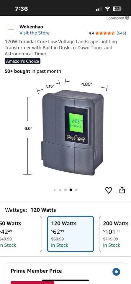 120W Landscape Lighting Transformer w/ Dusk-to-Dawn Timer - photo 2