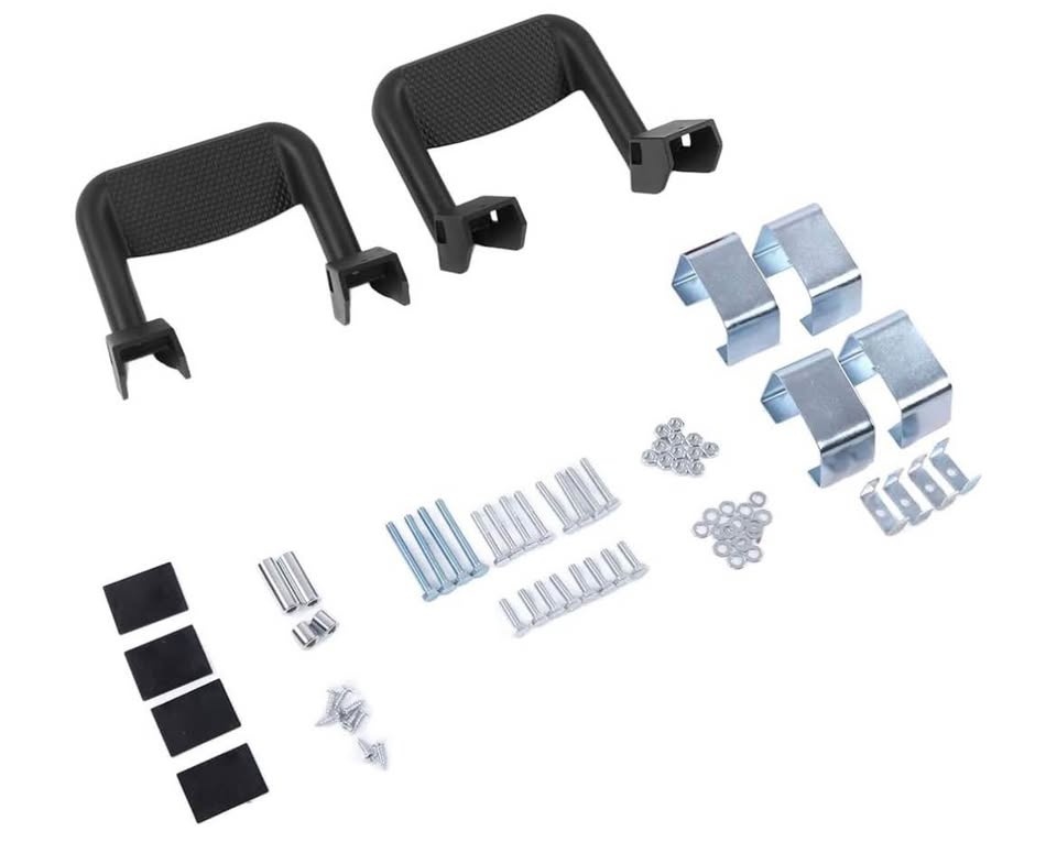 2 Pc Black Powder Coated Truck Side Step Set w/ Brackets