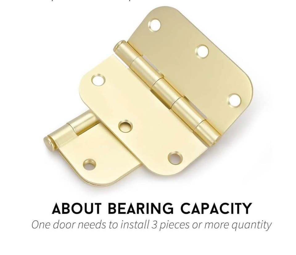 Door hinges 3” brass 25 pack