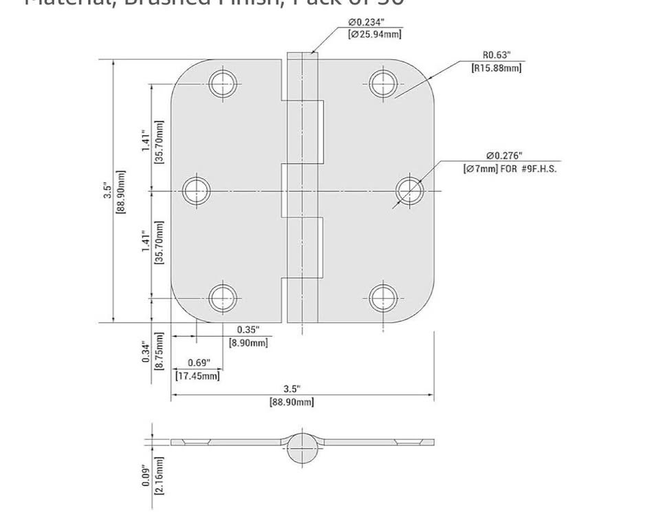 Door hinges 3” brass 25 pack - photo 3