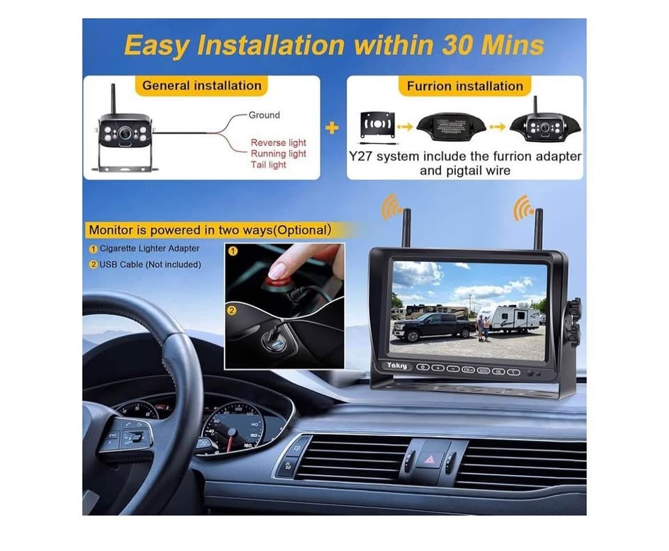RV Backup Camera Wireless Plug and Play - Yakry Y27 - photo 4