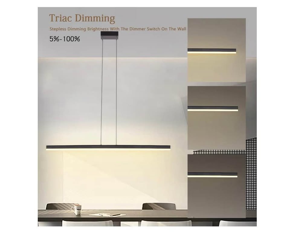 Dimmable Linear Pendant Light 20W LED Hanging Light Fixture - photo 5