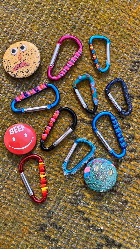 Art Pins & Flaming Carabiners