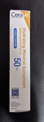CeraVe Hydrating Mineral Sunscreen Face SPF 50 2.5 Oz Exp 12/27 - photo 2