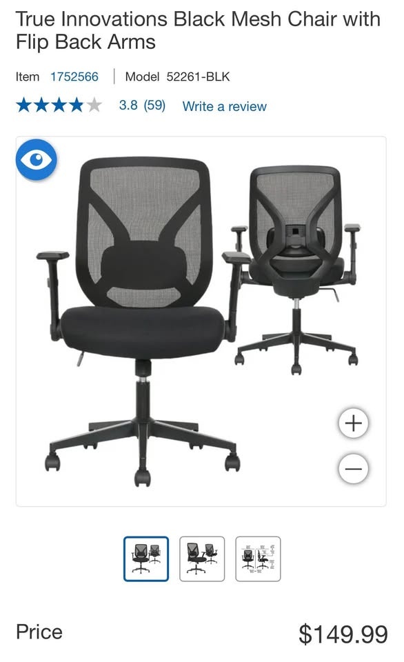 Black Mesh Desk Chair - True Innovations - photo 4
