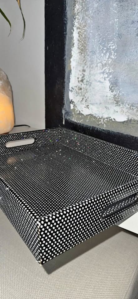 Serving / Decor Tray Black and Silver
