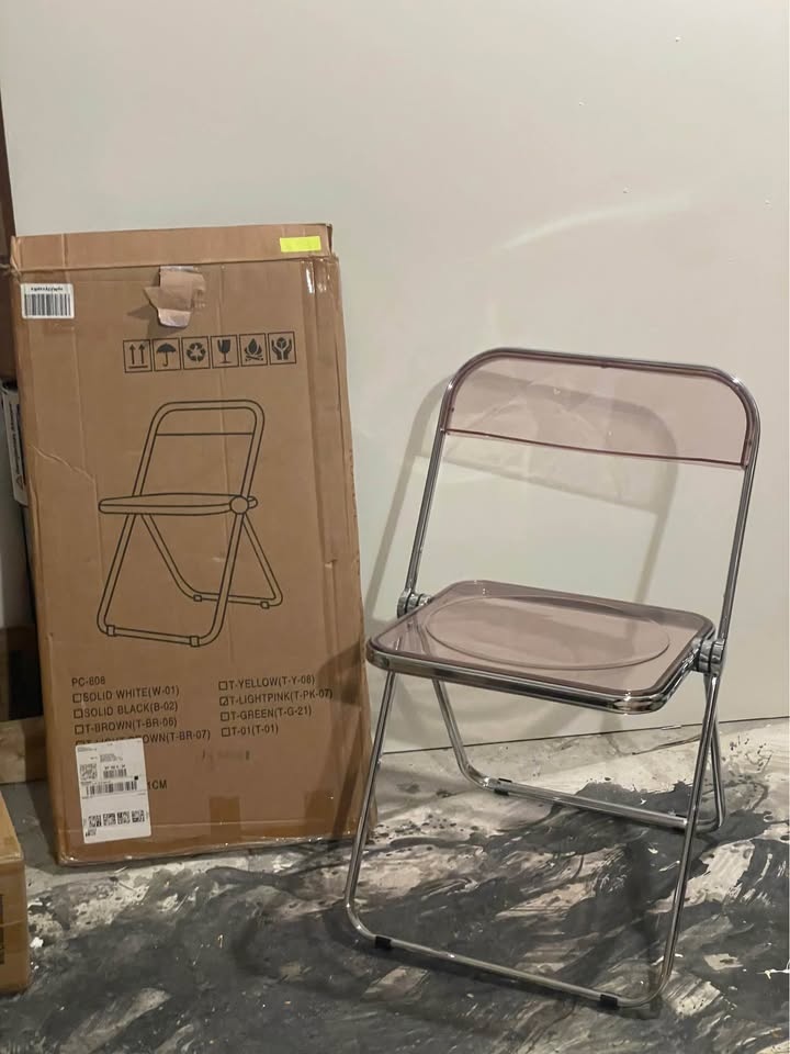 Acrylic folding chair pink - photo 2