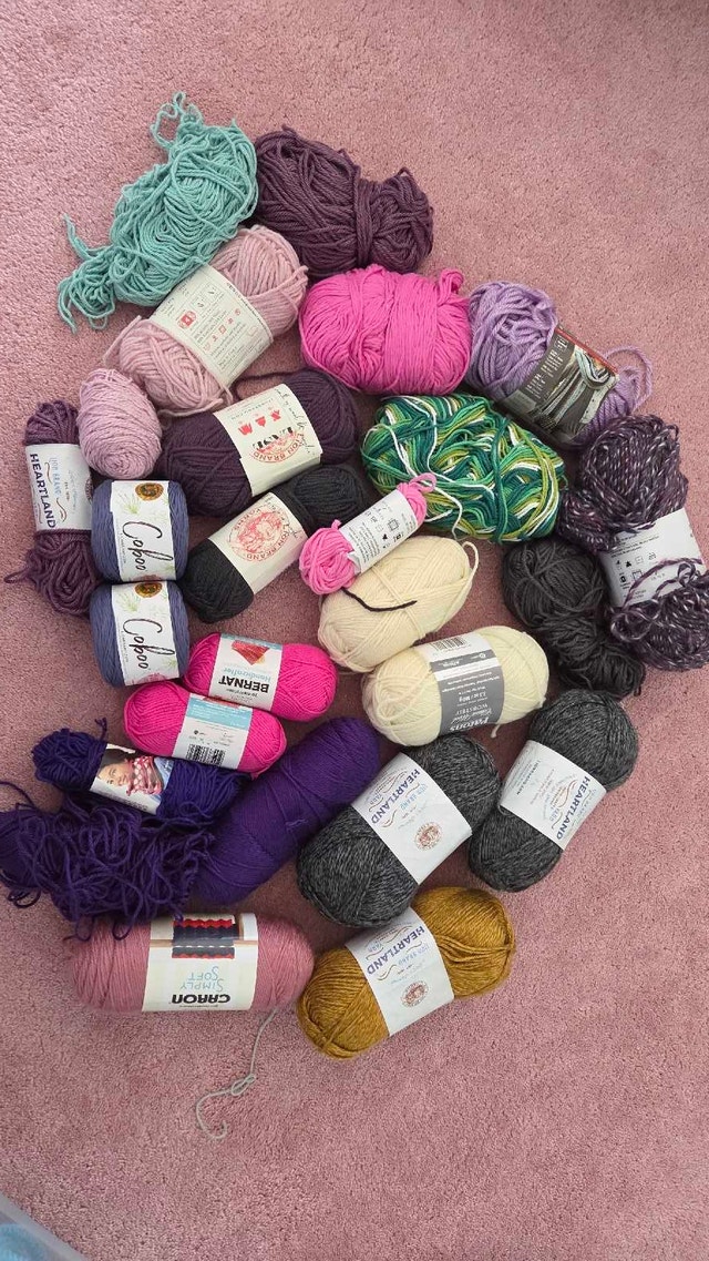 Yarn, knitting crochet projects