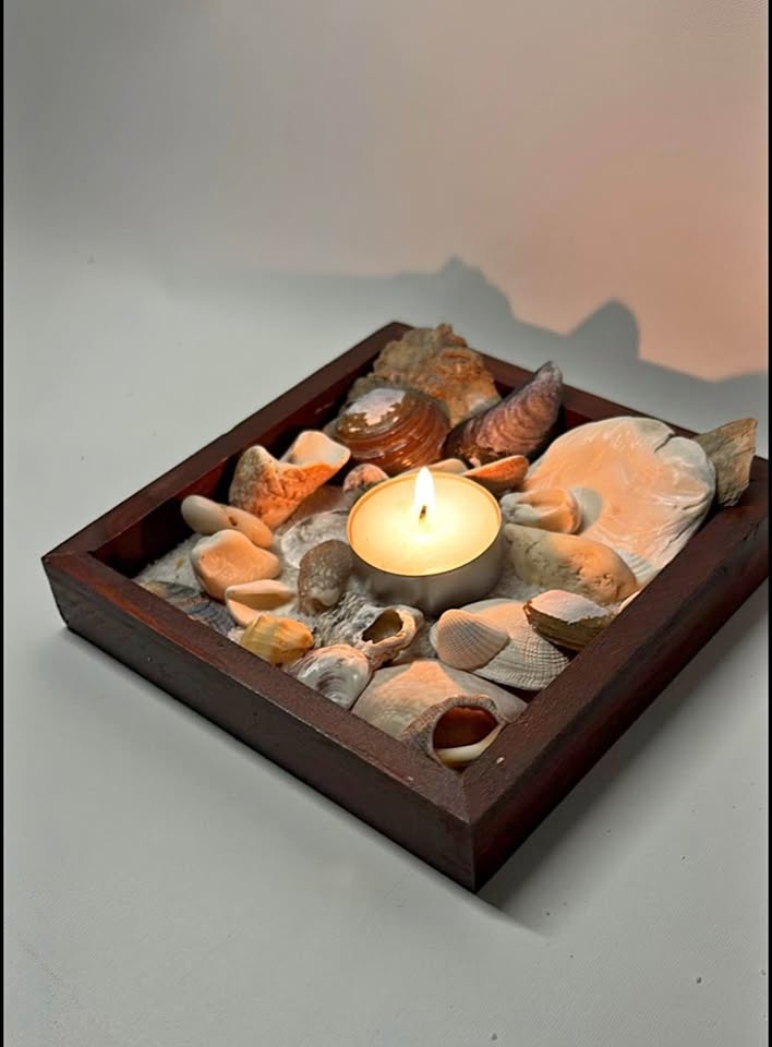 Candle and Holder - Ocean Theme