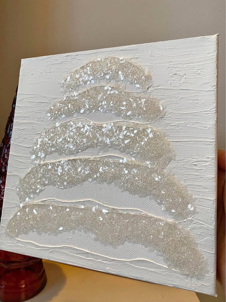Holiday Tree Diamond Glass Canvas Painting Decor
