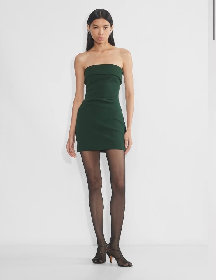 Aritzia Babaton Green Mini Dress Strapless - photo 2