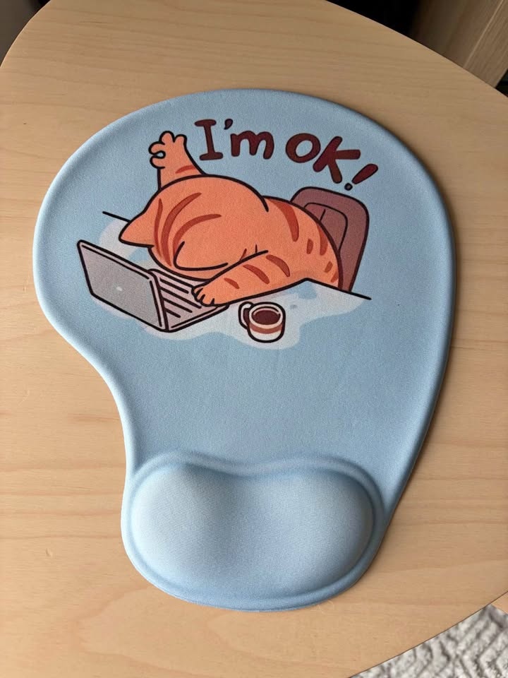 I’m okay mouse pad with wrist cushion
