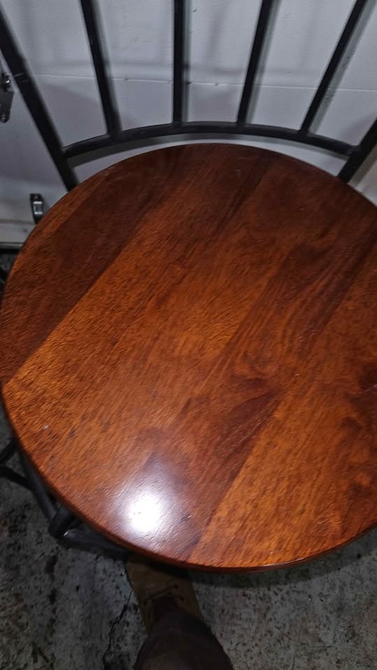 Set of 4 French Wrought Iron Wood Bar Stools - photo 3
