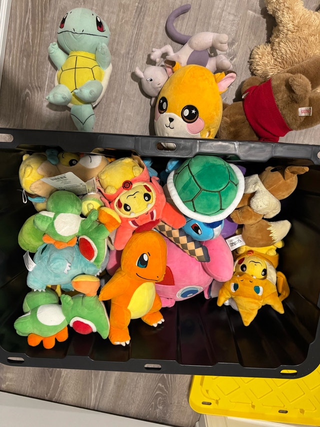 Huge Bin of Pokemon Plush - Rare & Pokemon Center Items