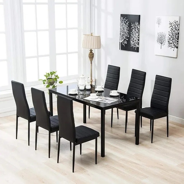 Sleek & Modern 6-Piece Black Dining Set – Excellent Condition