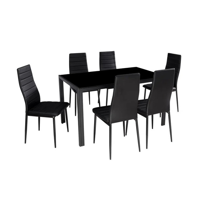Sleek & Modern 6-Piece Black Dining Set – Excellent Condition - photo 2