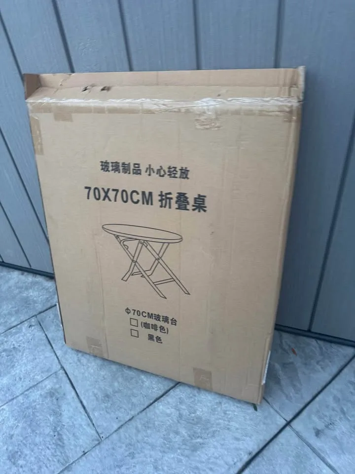 Black Glass Top Patio Dining Set Foldable Chair & Table image indicator(7)