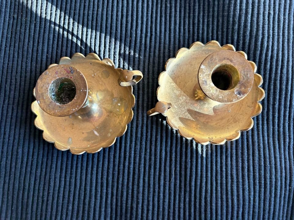 Vintage Brass Candle Holders (2)